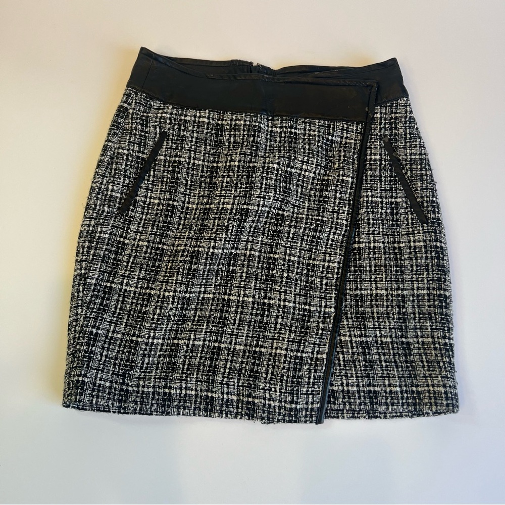 Outback Black and White Tweed Pencil Skirt